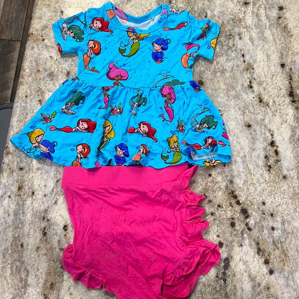 Bums & Roses (previously Little Bum Bums) Mermaid Peplum & Bummies Set.